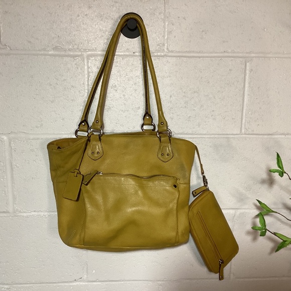 Tignanello Leather Purse & Wallet | Mustard Yellow Gold | Stylish - Picture 1 of 5